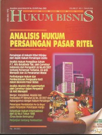 Jurnal Hukum Bisnis : Analisis Hukum Persaingan Pasar Ritel