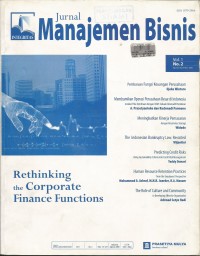 Image of Manajemen Bisnis : Rethinking The Corporate Finance Functions
