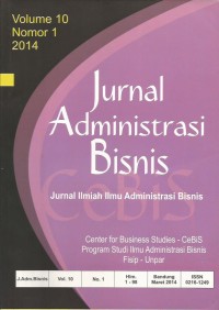 Image of Jurnal Administrasi Bisnis : Jurnal Ilmiah Ilmu Administrasi Bisnis