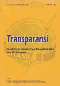 Image of Transparansi : Jurnal Ilmiah Sekolah Tinggi Ilmu Administrasi Mandala Indonesia