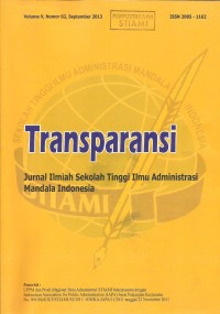 Image of Transparansi : Jurnal Ilmiah Sekolah Tinggi Ilmu Administrasi Mandala Indonesia